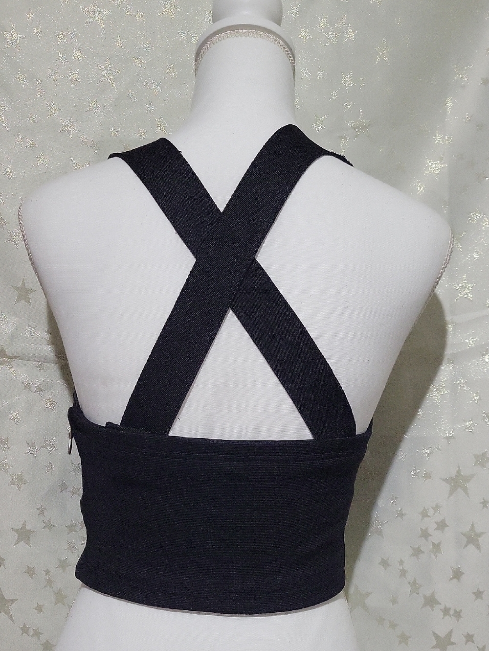 Harley-Davidson Women's 4 Black Leather Racer Back Cropped Top - Picture 10 of 11